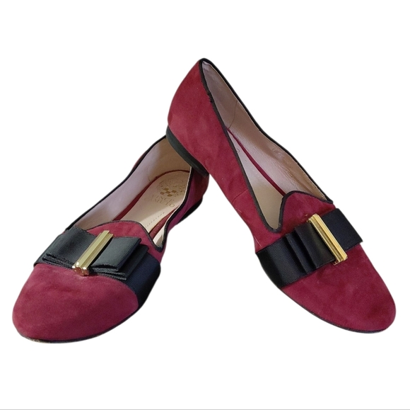 Vince Camuto Rowley Burgundy Suede Pointed Toe Flats Size 8 - Picture 1 of 10